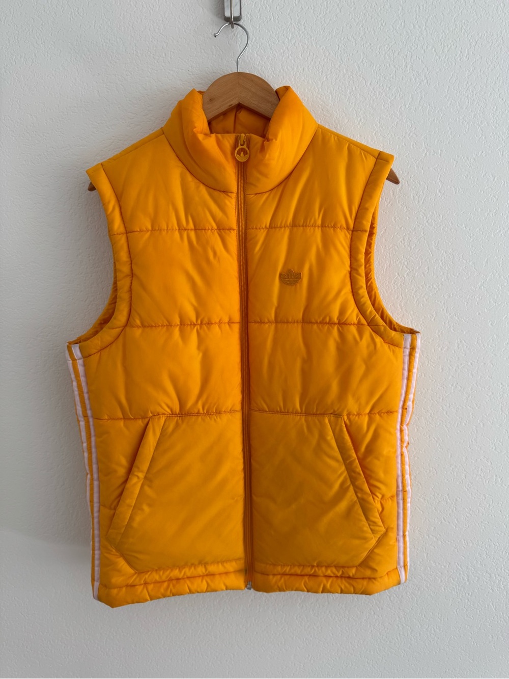 Men’s Size S 90’s Adidas Originals Adicolor Padded Puffer Vest Gilet Gold Yellow
